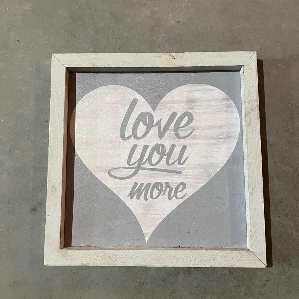Gray and White Heart Wall Decor